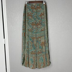 Earthbound Trading Co Women's Palazzo Pants Wide Leg Flowy Paisley Boho Sz L